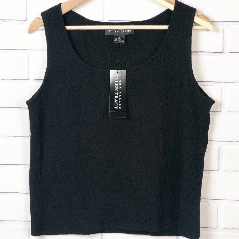 - NWT Ellen Tracy Women’s Black Sweater Tank Top